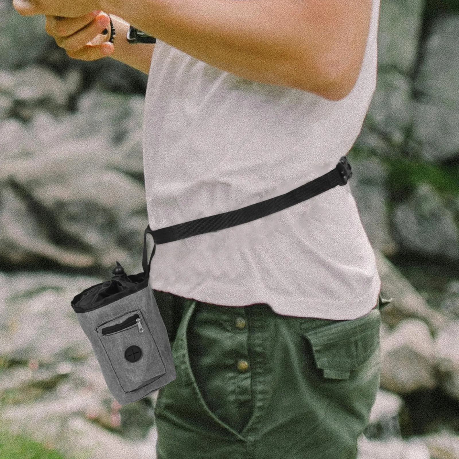 Borsa Versatile per Magnesite da Arrampicata in Tessuto Oxford, Design con Supporto per Presa Migliorata e Tasca da Cintura per Arrampicata su Roccia, Alpinismo, Palestra