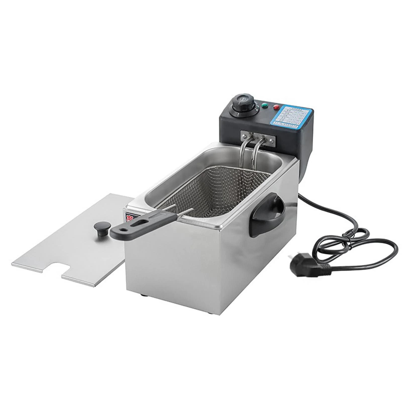 Friggitrice elettrica da 4 litri con cestello di filtraggio dell'olio 1400 W 60-200 ℃ Lavastoviglie con pentola per friggitrice per patatine fritte termostatiche automatiche