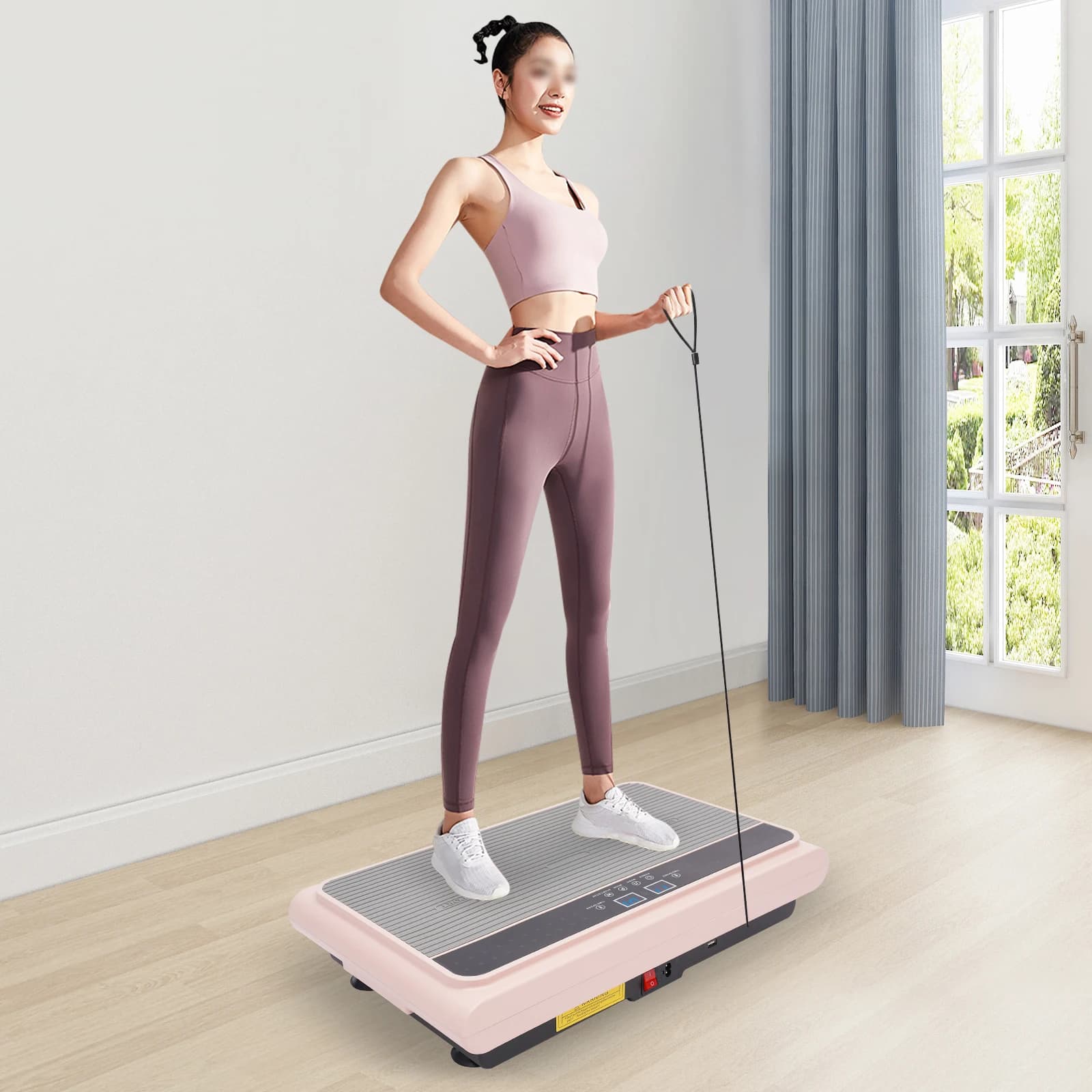 Whole‑Body Vibration Fitness Platform, Pink Vibration Plate Exercise Machine for Home Workout, Weight Loss and Muscle Relaxation