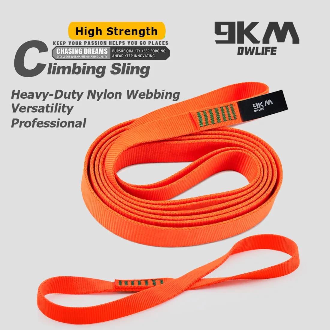 9KM Imbracatura da arrampicata 1-3 pezzi 16mm Fettuccia in nylon 22kN Forza per arrampicata su roccia Alpinismo Ancoraggio Altalena Amaca yoga