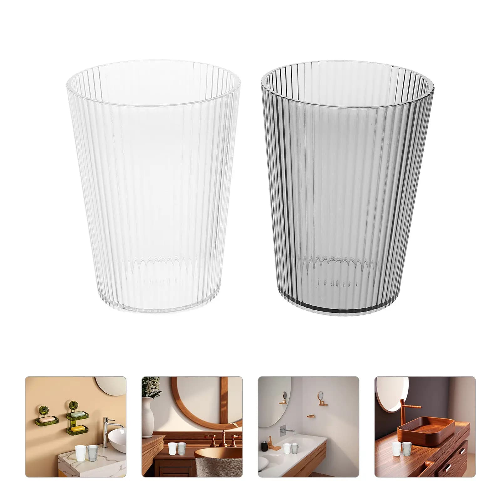 Set di 2 Portaspazzolini per Coppie, Semplici e Infrangibili in Plastica, Contenitori Riutilizzabili per Bagno, Portaspazzolini Trasparenti