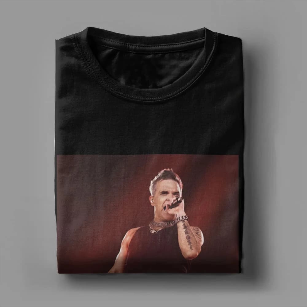 T-shirt da uomo e donna Robbie Williams Live 2026 Concert T Shirt RW Singer Cotton Clothes Creative T-shirt a maniche corte T-shirt originali