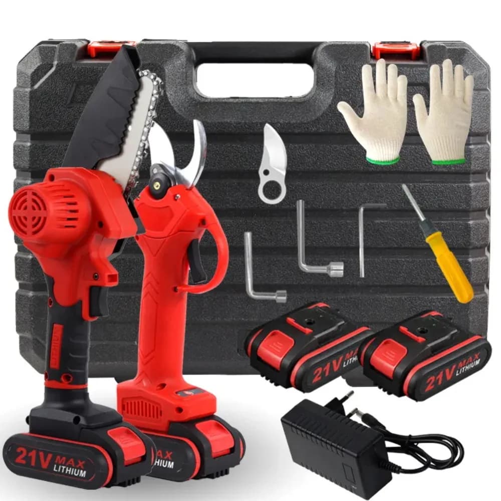 Mini chain saw logging saw small pruning garden branch shearsc pruning lithium electric shears set