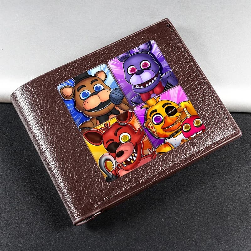 Portafogli in pelle Five Nights At Freddys, portamonete anime FNAF, porta carte pieghevoli con slot multi-card, portamonete corti per ragazzi e ragazze, idea regalo