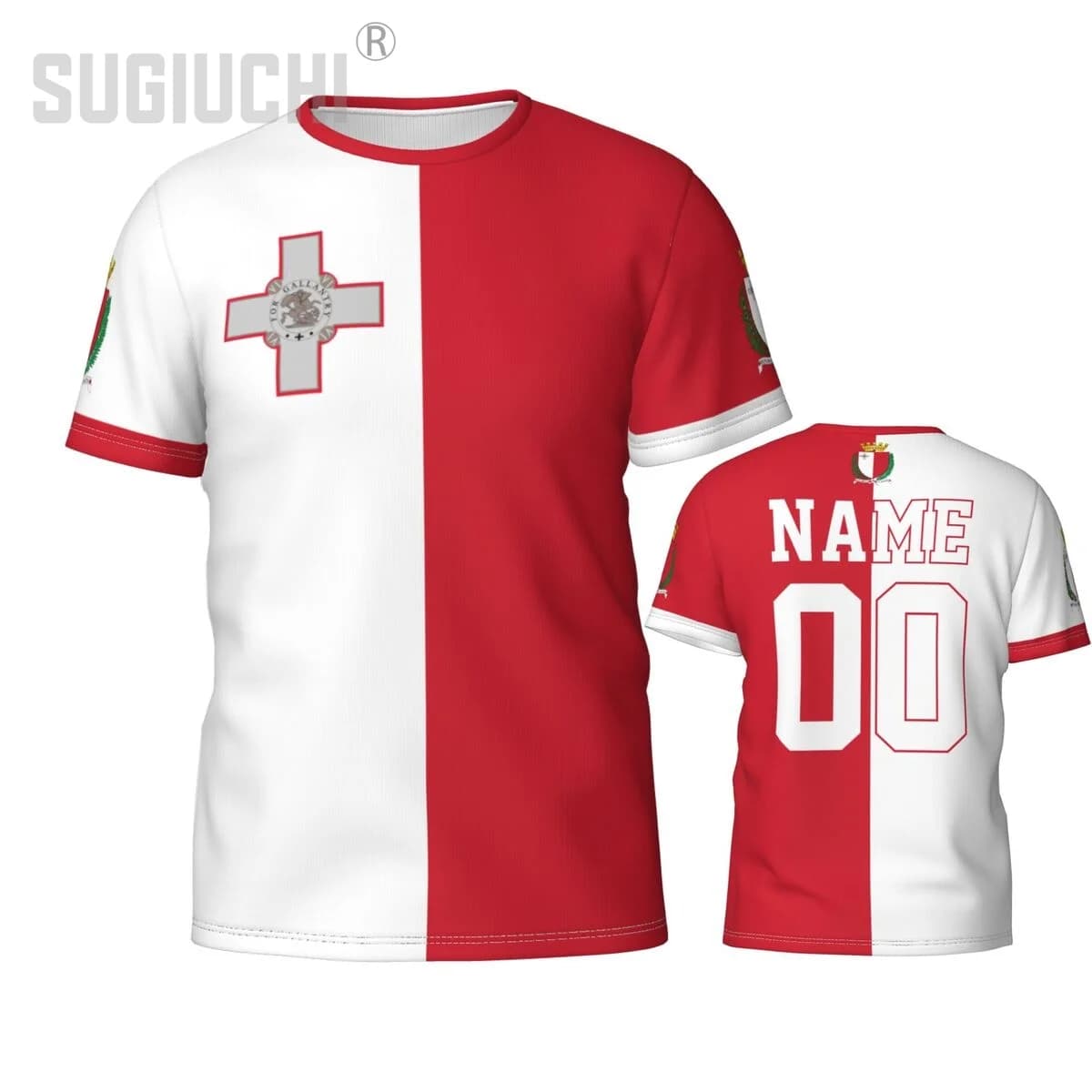 Custom Name Flag Malta Emblem 3D T-shirts for men Women T-shirts Team Clothing Football Fans T-shirts Gift