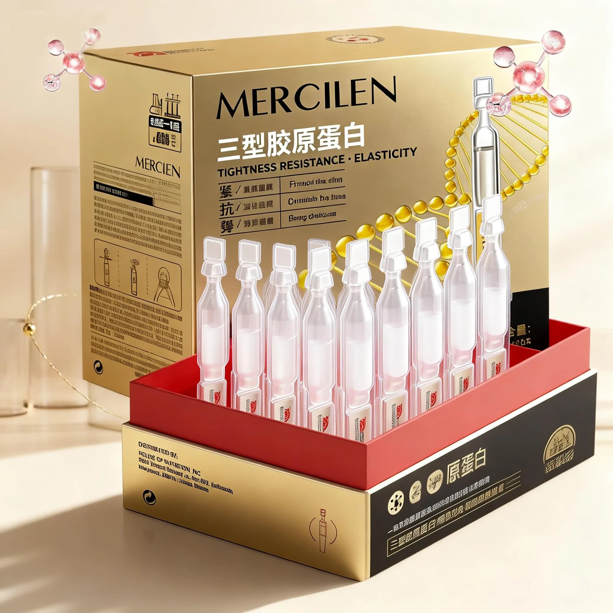 Siero Essenza al Collagene Rassodante e Idratante, Crema Viso Levigante Illuminante, Riduzione Rughe, Nutrimento Profondo per Tutti i Tipi di Pelle