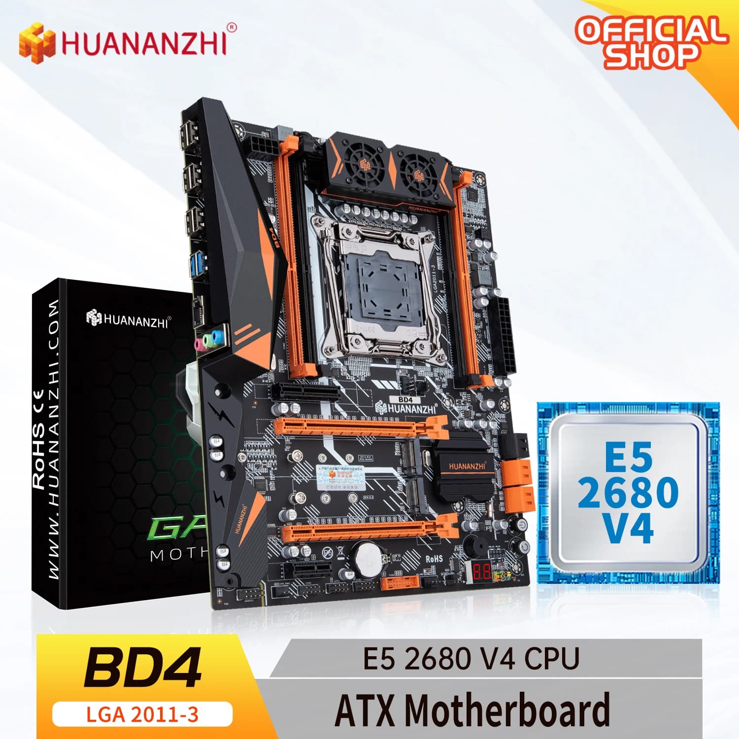 HUANANZHI X99 BD4 con E5 2680 V4 LGA 2011-3 X99 Supporto scheda madre DDR4 Kit combinato per giochi di fascia alta e uso professionale