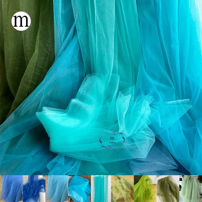 Tessuto a rete in garza leggera, morbido tulle blu, filato per sfondo fai da te, velo, abito da sposa, fata, tulle, decorazione nuziale Mater