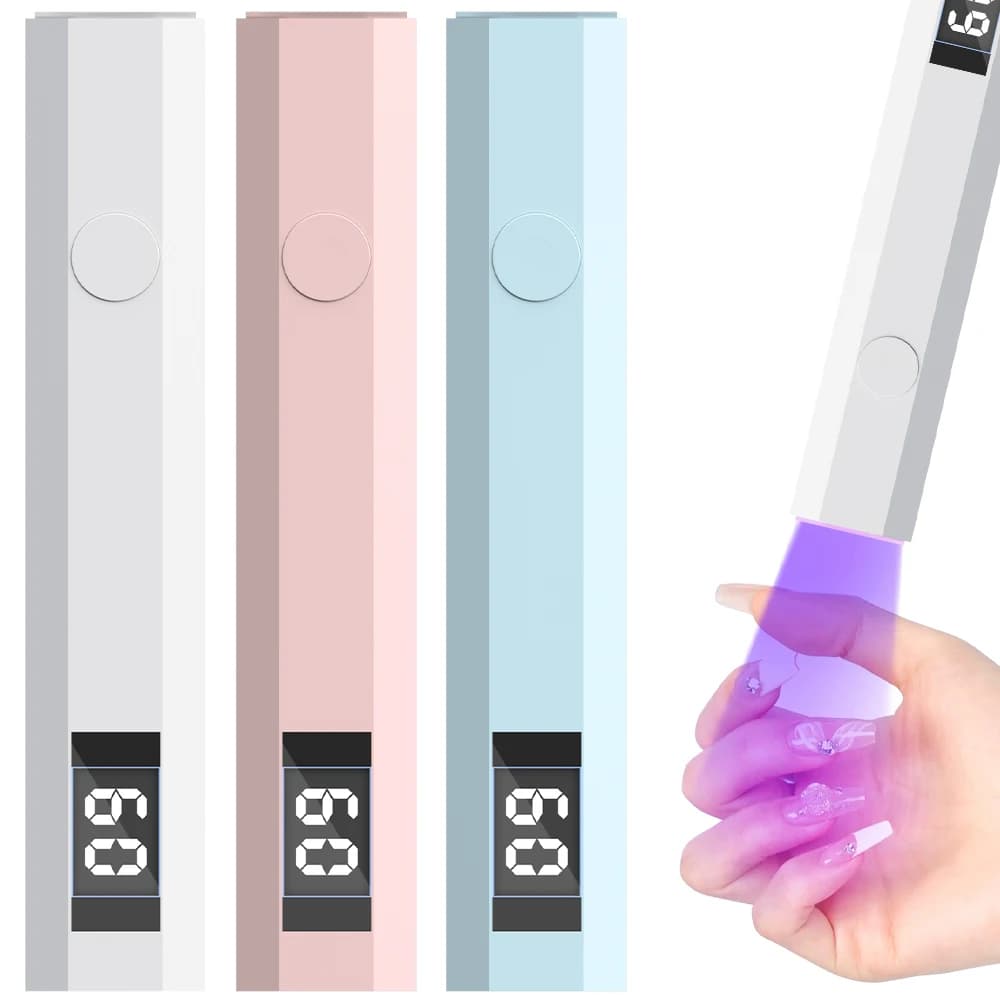 Luce UV portatile per unghie in gel, mini lampada per unghie ricaricabile con timer e display per curature flash, asciugatura rapida e manicure