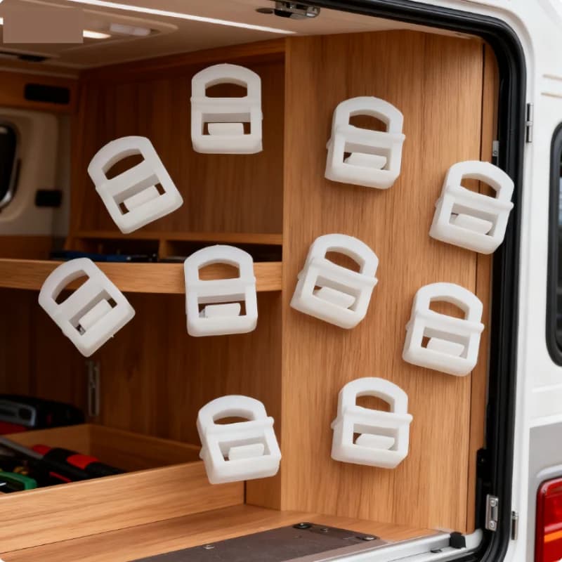 1/40pcs Auto Elementi di Fissaggio In Plastica Clip Caravan Camper Tenda di Plastica Bianca Puleggia Dritta Fibbia Anello Auto Caravan Accessorio