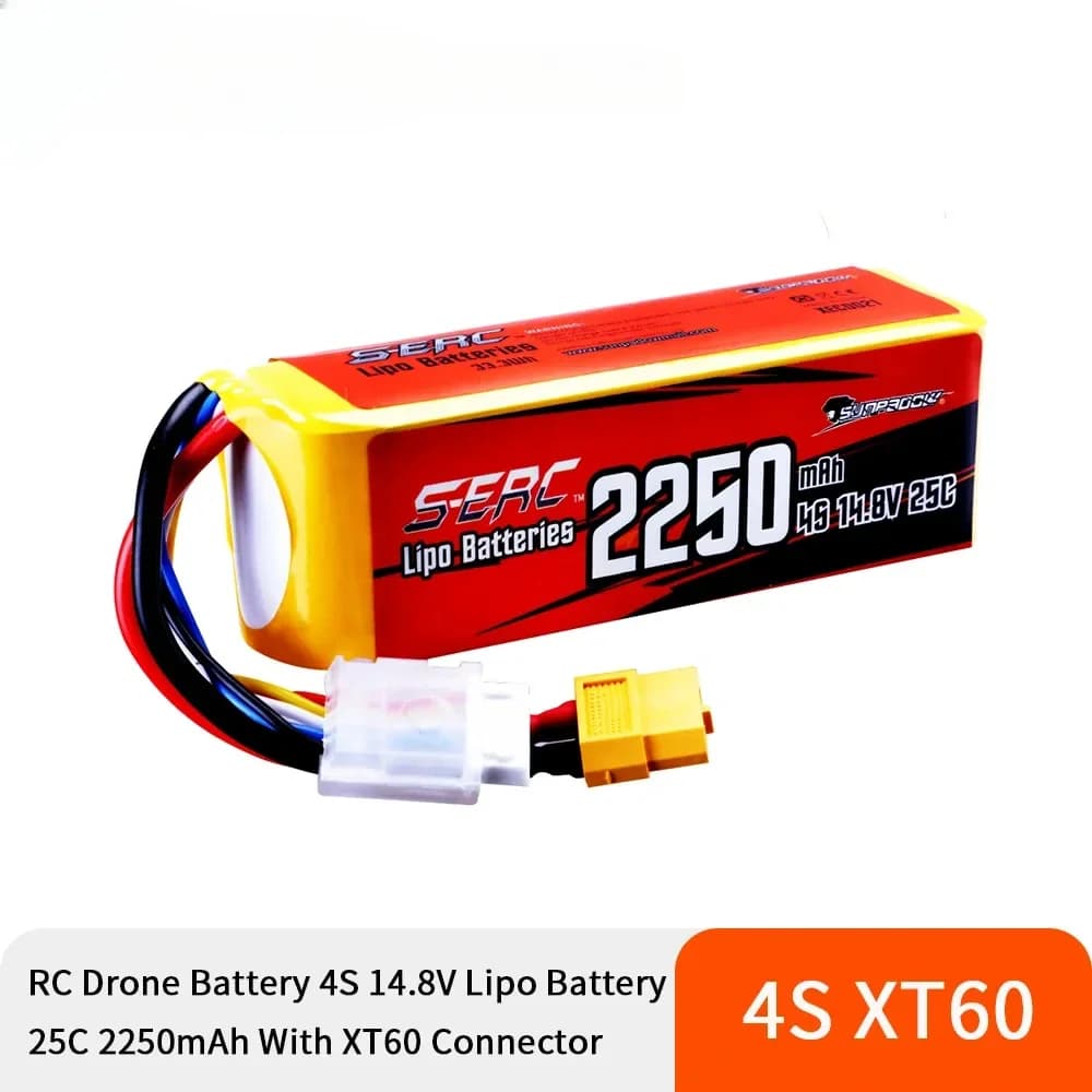 2 pz 4 S 14.8 V Lipo Batteria 2250 mAh 25C con Spina XT60 per RC Aereo Quadcopter Drone FPV Elicottero Barca Da Corsa Hobby