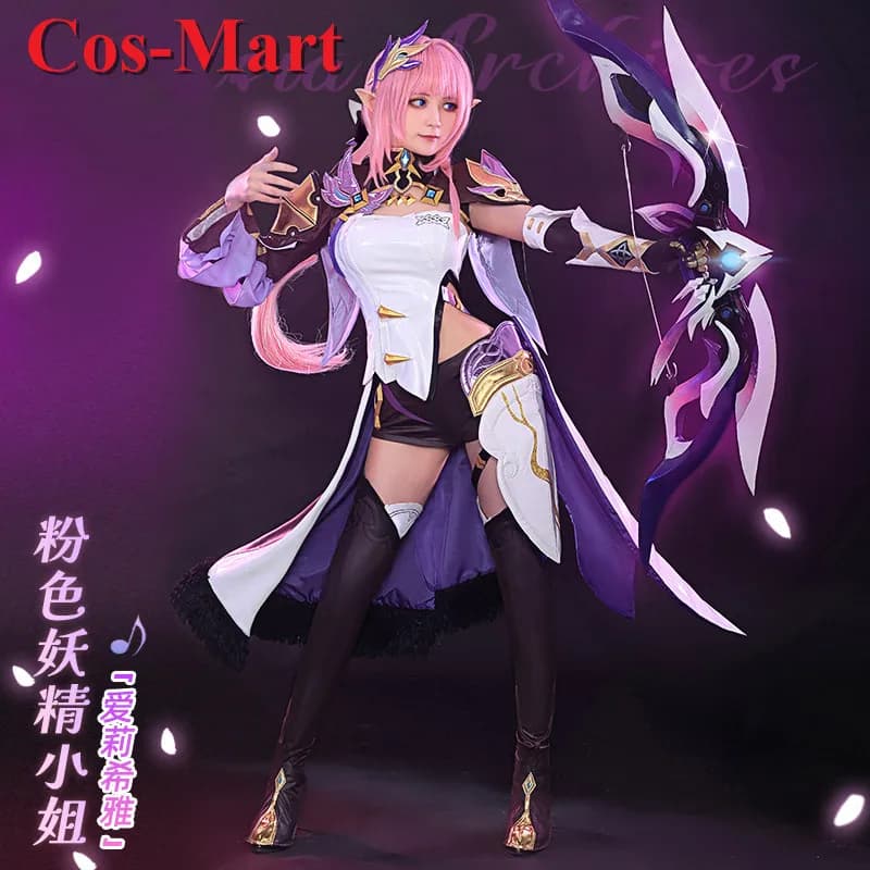 Cos-Mart Game Honkai Impact 3 Elysia Cosplay Costume Sweet Lovely Combat Uniform Dress Female Activity Party Role Play Clothing