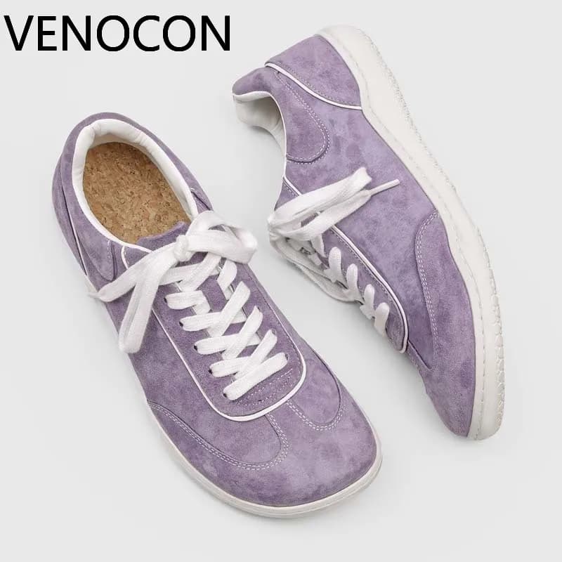 VENOCON Men's Women's Barefoot Wide Ball Fit Toe Box Nose Feet Zero Drop Fabric Leather Upper Shoes Sneakers For Men Man Woman