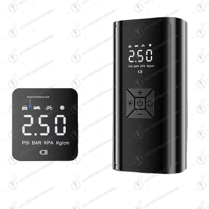 Pompa d'aria per auto wireless portatile multifunzionale per emergenza - Gonfiatore per pneumatici con display intelligente per uso su veicoli