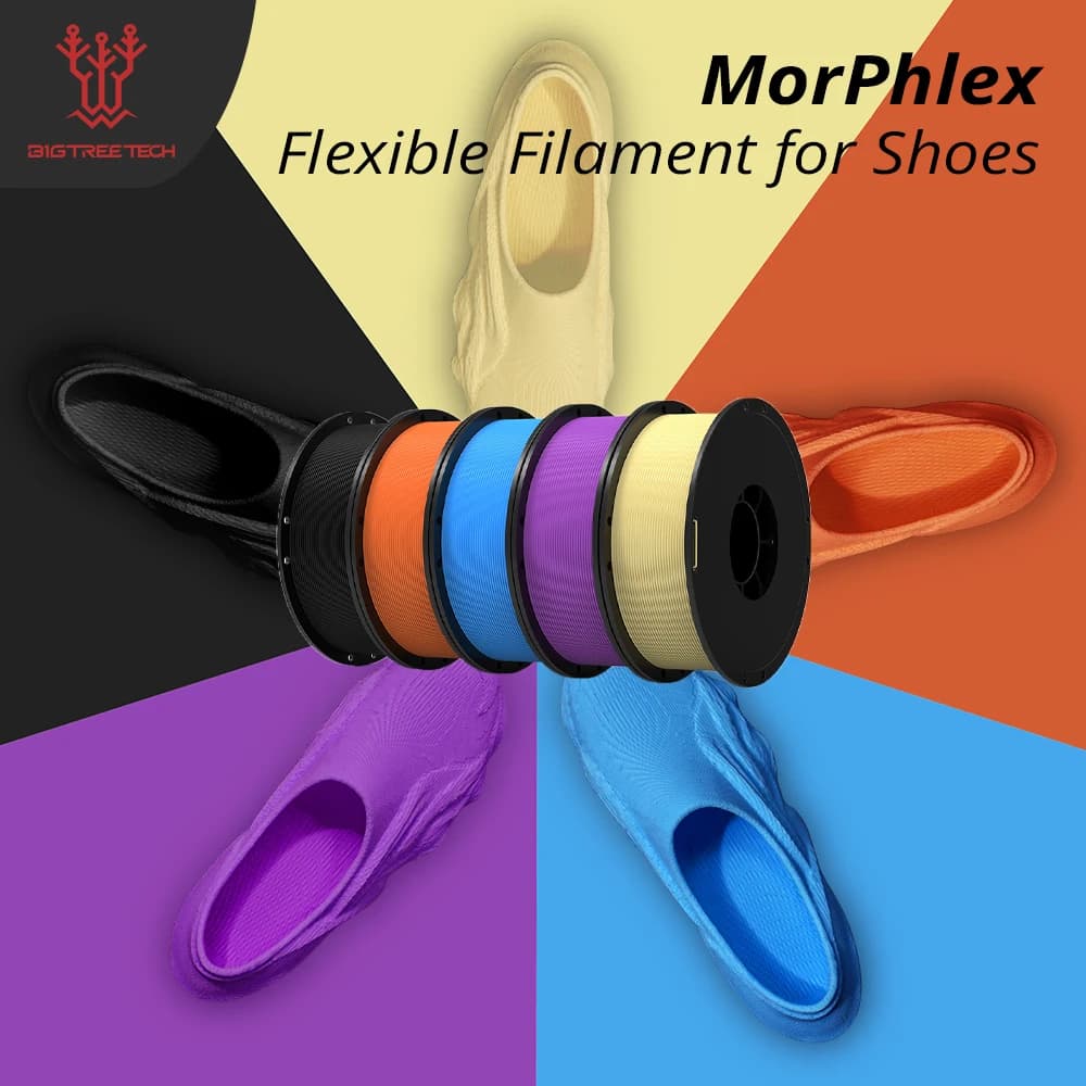 BIQU MorPhlex 1KG Filament Flexible Shoe Material 1.75 mm 3D Printers Soft 90A/75A Flexible Filament for 3D Printers