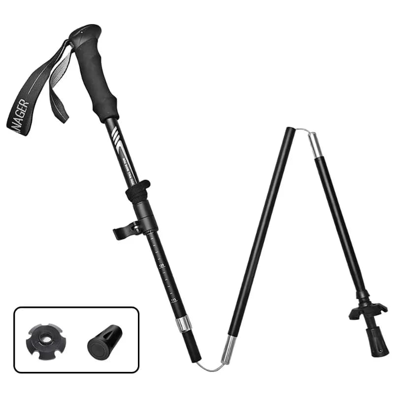 5-Section Foldable Trekking Poles Made of 7075 Aluminum Alloy, Anti-Slip Hiking Sticks for Backpacking & Mountain Walking