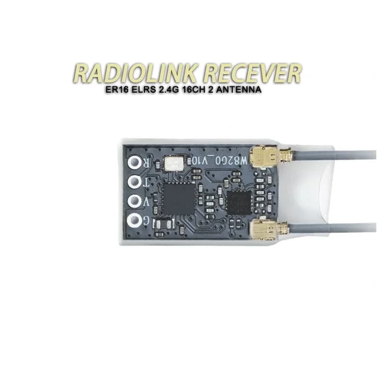 RadioLink ER16 ELRS 2.4G Ricevitore V3.3 16 Canali Doppia Antenna Lunga Portata Alta Frequenza per Aeromodelli RC