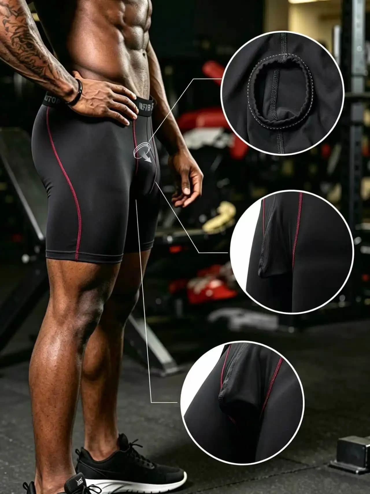 X-TIGER men's cycling inner shorts, 5D pad design, suitable for sports cycling, bicycles and mountain bikes, anti-slip design.
