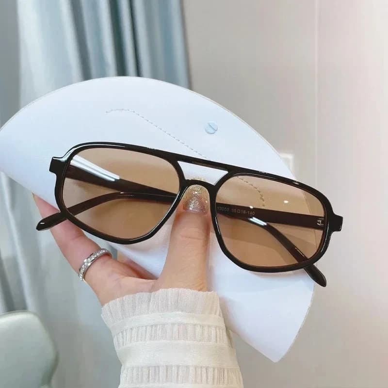 Women Retro Fashion Double Beam Sunglasses Summer Outdoor Ultraviole Proof Sun Glasses Men Shading Sunglasses UV400 Goggles