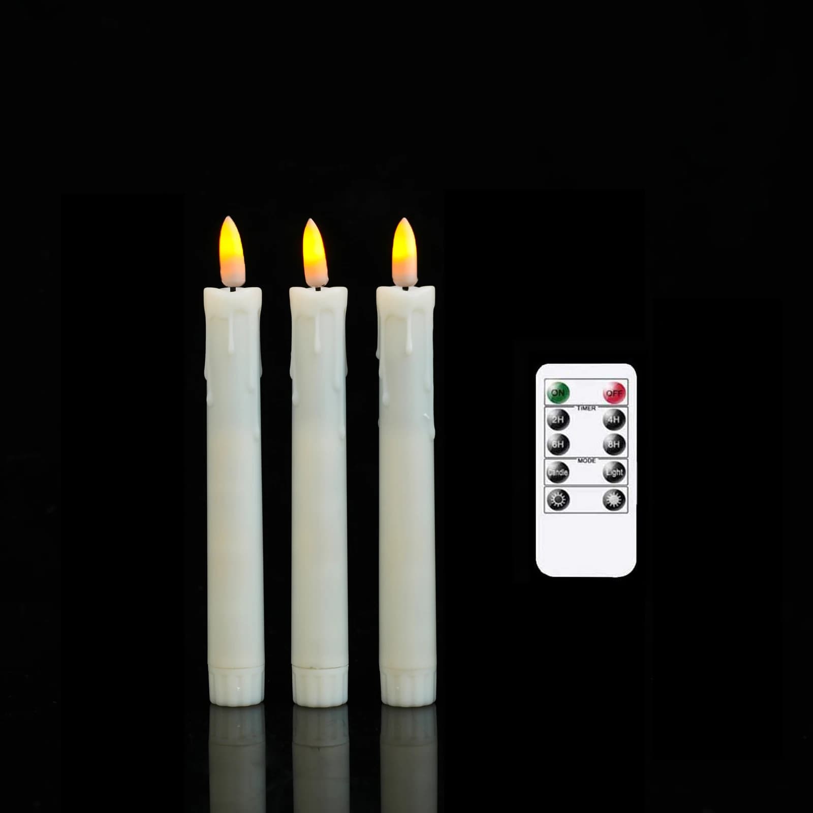 7 Inch 3 LED Decorative Candles Pack With Remote Control, Electronic Candles for Battery-powered Weddings with Timer