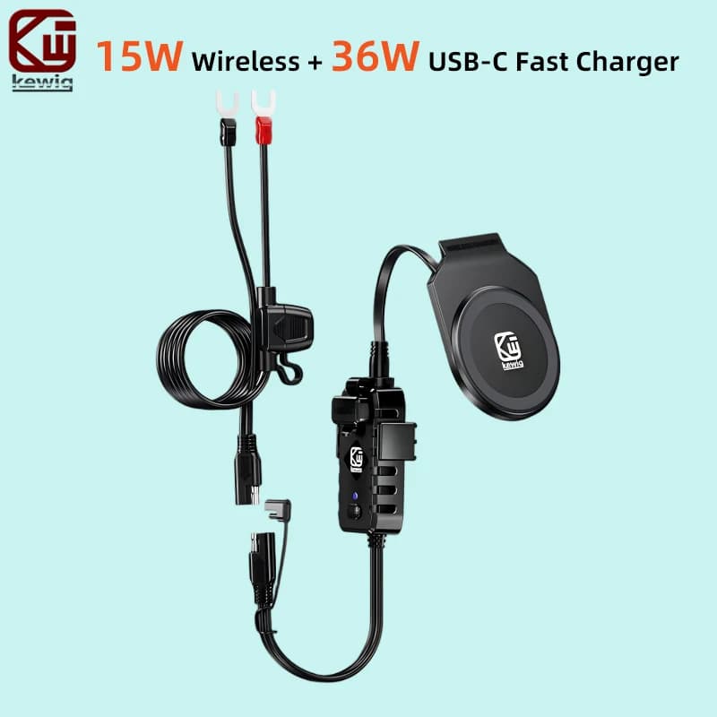 Kewig M26A 15W Wireless Charger 36W USB C Fast Charging Module For M26C Series Motorcycle Phone Holder