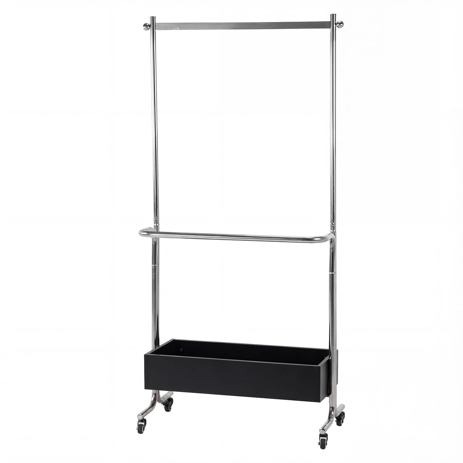 Piccolo Appendiabiti con Scatola di Stoccaggio in Legno, Rastrelliera Multifunzionale in Acciaio Inox per Appendere Vestiti, Portafogli, Cappelli