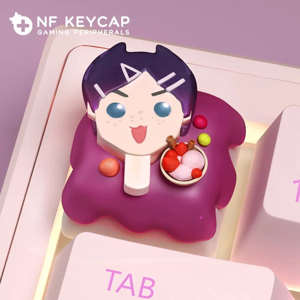 Keycaps Personalizzati Fai-da-Te a Tema Cartoon Valorants per Tastiera Meccanica, Keycaps Personalizzati per PC con Asse Incrociato