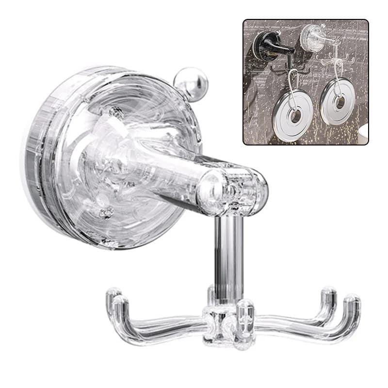 360° Rotating Suction Cup Hooks: Wall Organizers For Home & Kitchen 2PC