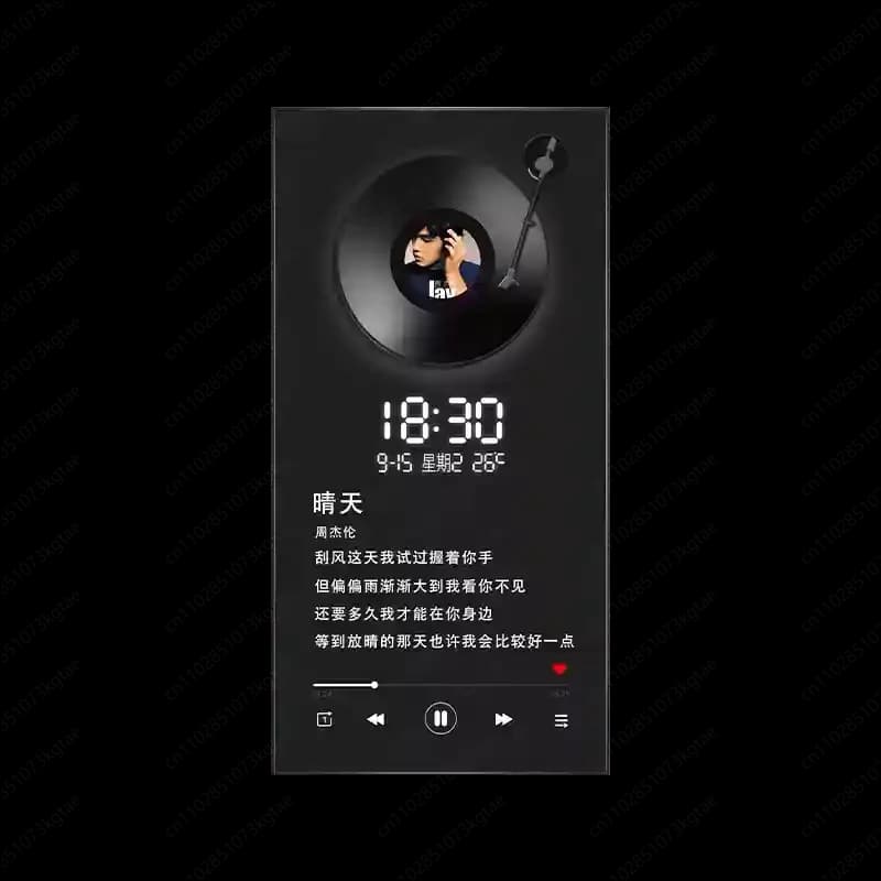 Wall clock with vinyl disc with LED light - Functional artistic decoration for entrance and hallway