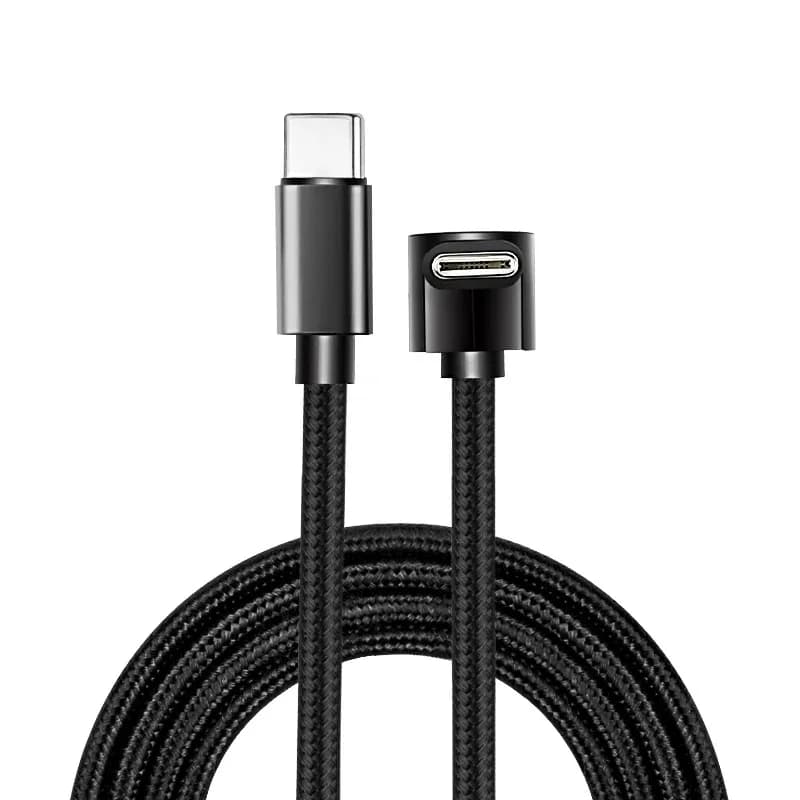 Cavo USB-C a 90 Gradi da 60W, Intrecciato in Nylon, per Ricarica Rapida e Sincronizzazione Dati, Compatibile con Samsung, Xiaomi, Redmi e Telefoni da Gaming