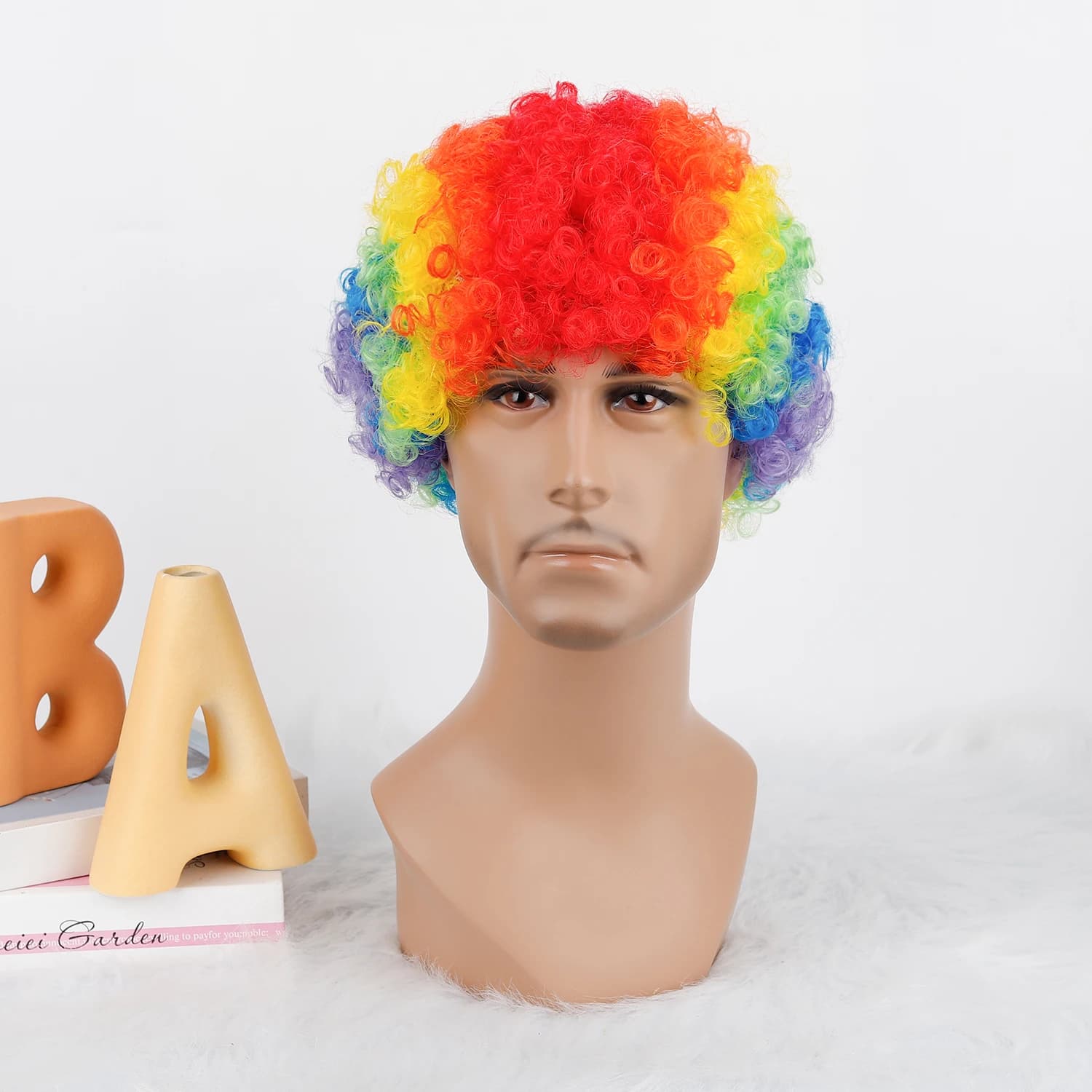 Crazy Football Fans' Wig Rainbow Clown Wig Afro Ricci Soffici Hippie Colored Tassels Synthetic Cosplay Cosplay Synthetic 70s and 80s disco