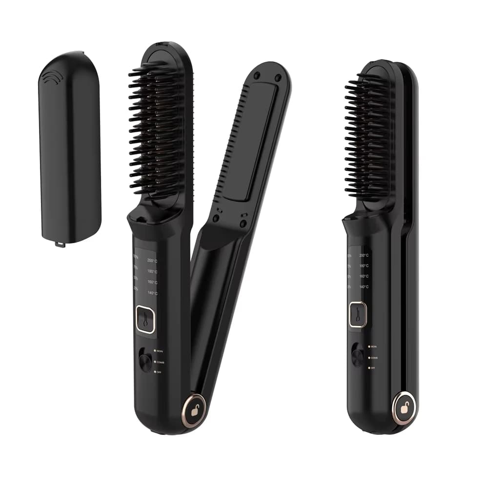 New Arrival Portable Cordless Hair Straightener Brush Negative Ion Hot Straightener Styling Comb