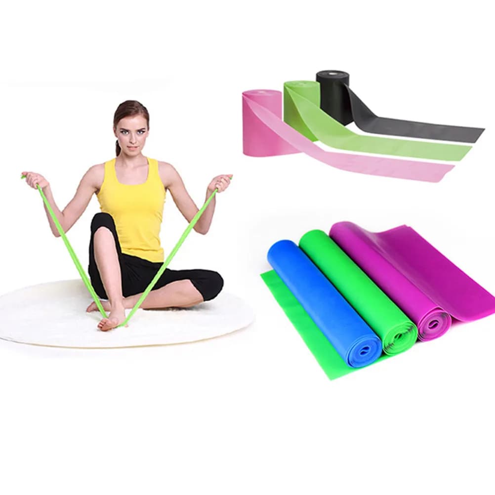 Yoga Resistance Band Natural Latex Stretch Elastic Exercise Strength Training Stretch Bands for Physical Therapy Gym Workout