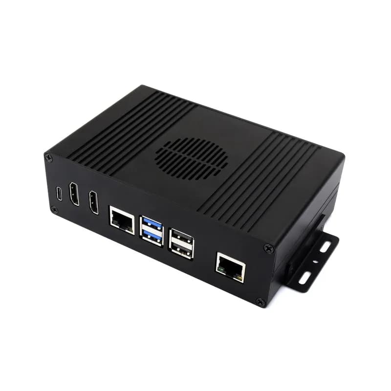 Waveshare Kit mini-computer multifunzionale all-in-one progettato per Raspberry Pi 5 (NON incluso), custodia in lega di alluminio