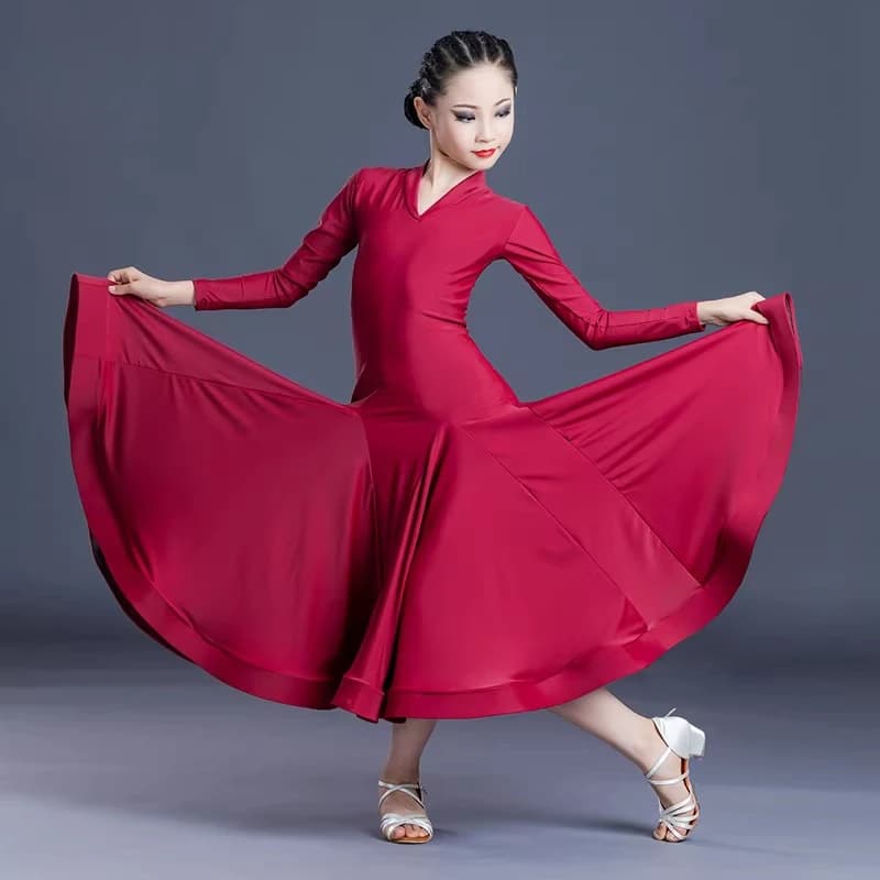 Gonna da competizione di danza moderna nuova, abito a pendolo di alta gamma per bambini per valzer e danza da sala, vestito per performance