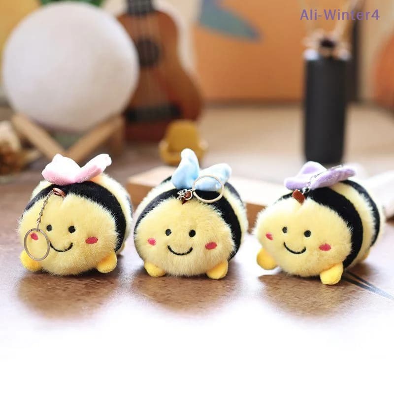 【Winter4】1 Pezzo Ciondolo per Borsa, Simpatico Peluche a Forma di Ape, Portachiavi, Accessori per Zaini per Bambini, Regali per le Feste
