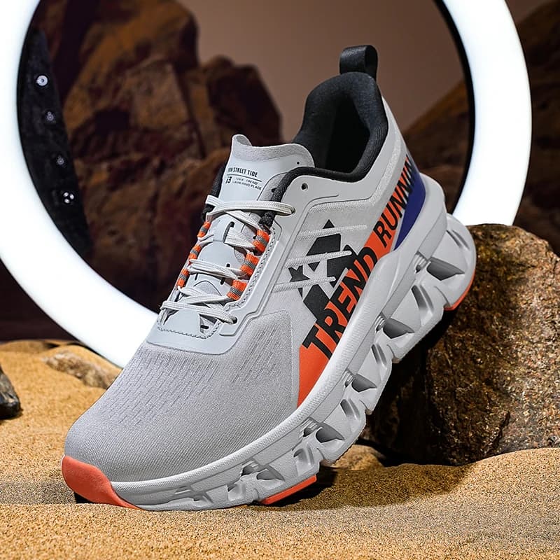 Scarpe da corsa da uomo Scarpe da ginnastica antiscivolo in mesh traspirante Scarpe da corsa estive leggere con smorzamento Scarpe da ginnastica casual versatili alla moda da uomo