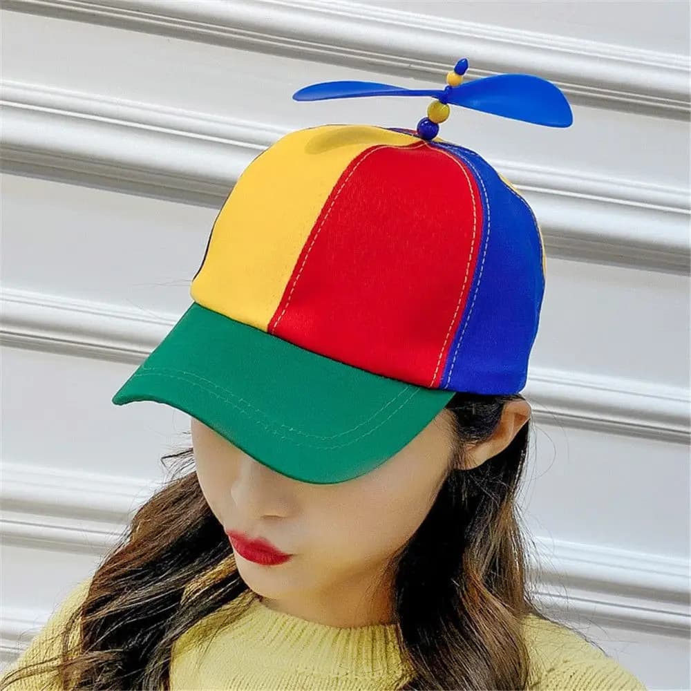Bamboo Dragonfly Rainbow Sun Cap Funny Adventure Dad Hat Snapback Hat Helicopter Propeller Design for Boys Girls Adult
