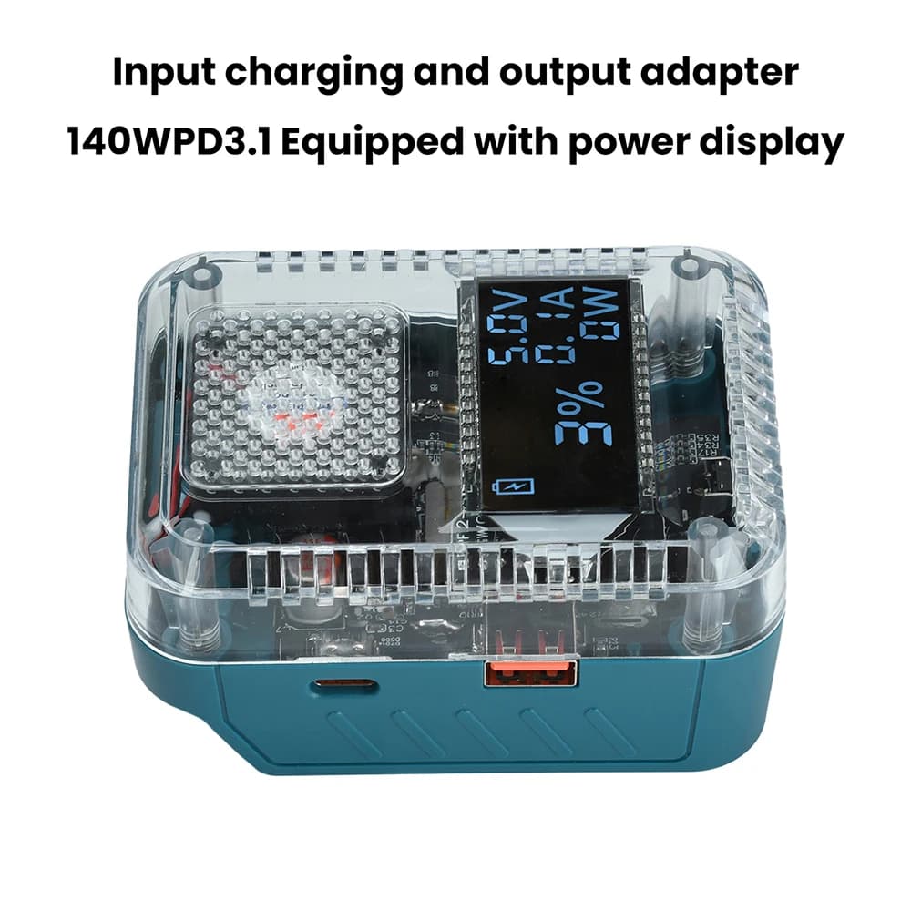 PD 3.1 140W Lithium Battery Converter Adapter for Makita Charger, Power Bank Type- C