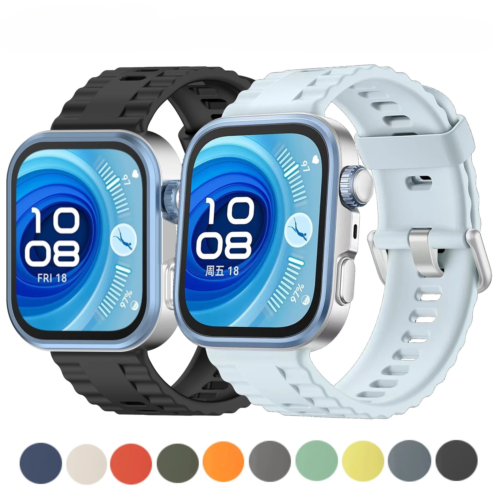 Cinturino in silicone per Huawei Watch Fit 4 Pro Cinturino impermeabile con motivo marino in silicone