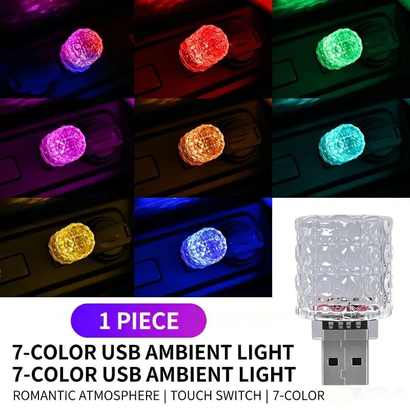 Car USB Ambient Lights LED Colorful Night Light Universal Car Interior Decoration Indoor Home Lamp Atmosphere MINI Light Bulb
