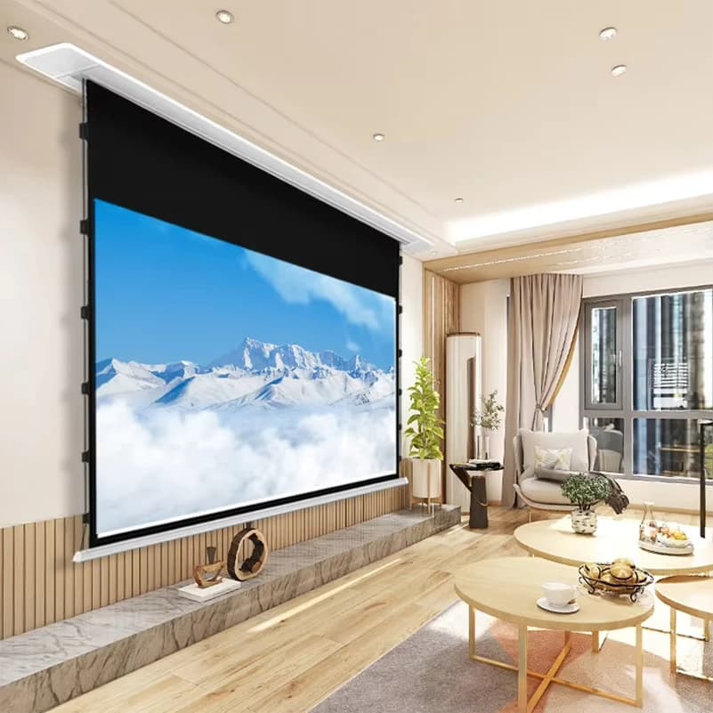Schermo per Proiettore Elettrico a Incasso nel Soffitto 8K Black Diamond / Crystal con Tecnologia di Reiezione della Luce Ambientale ALR CLR, V1ALR