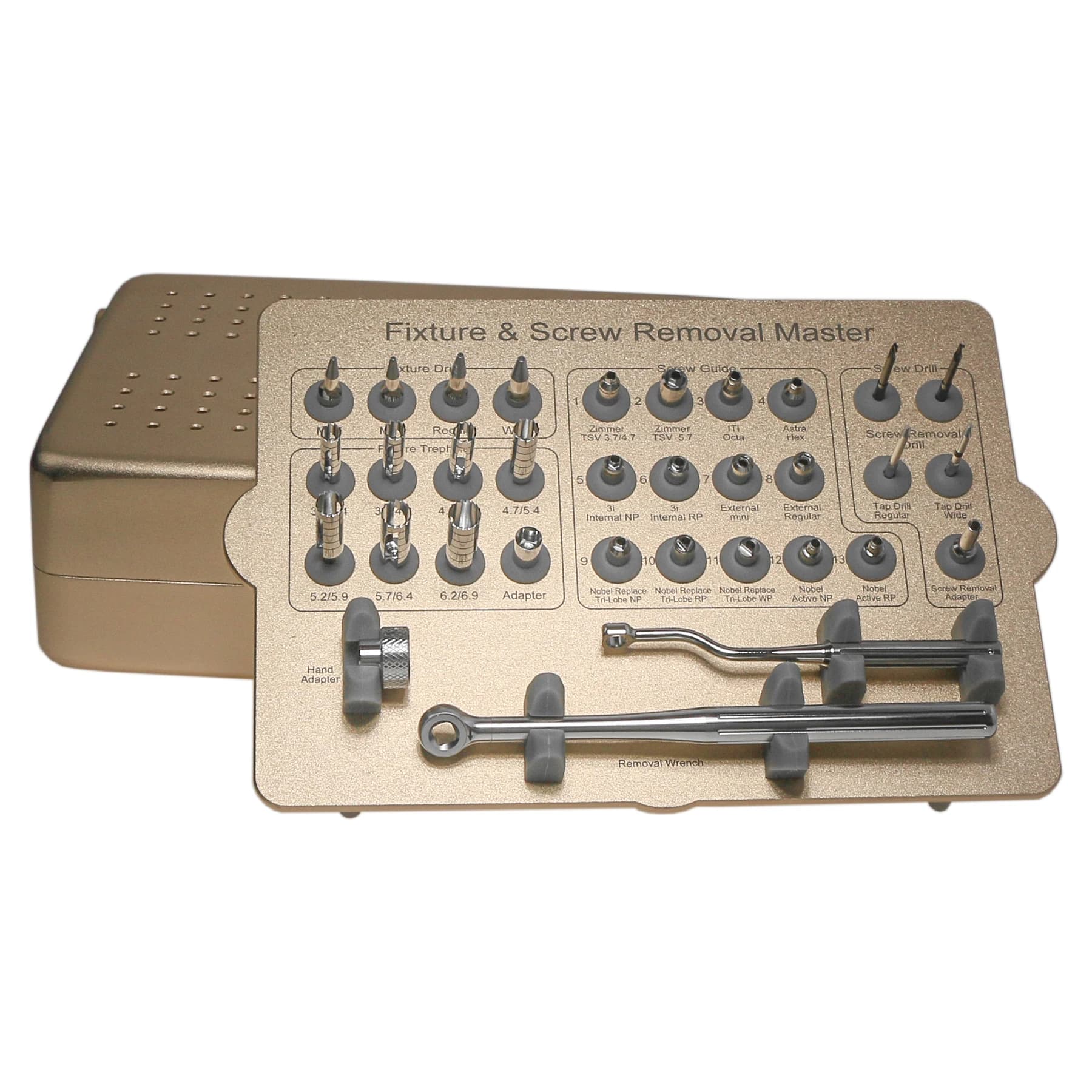 Kit Professionale per Rimozione Fissaggi e Viti, Set di Strumenti Chirurgici per Impianti Dentali, per Estrazione di Fissaggi/Viti Rottanti MCT FSRK-02