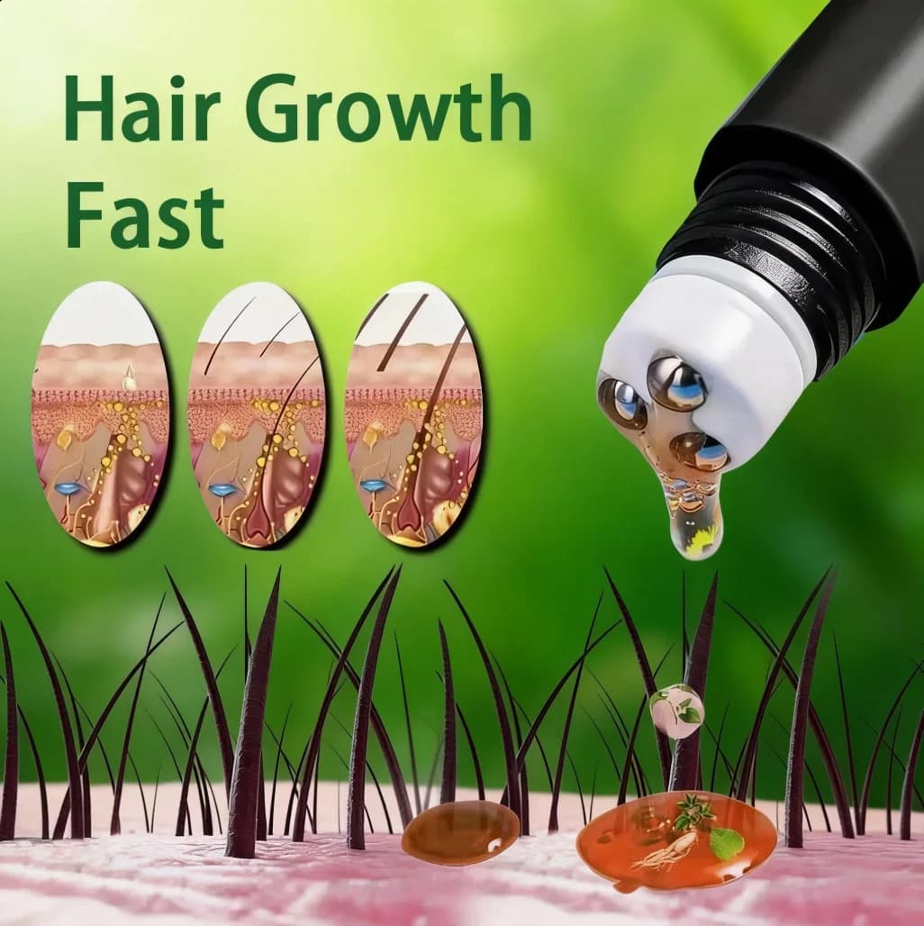 Quick hair growth oil with biotin, scalp care products, massage treatments, against hair loss, effective to grow thicker hair, serum for men