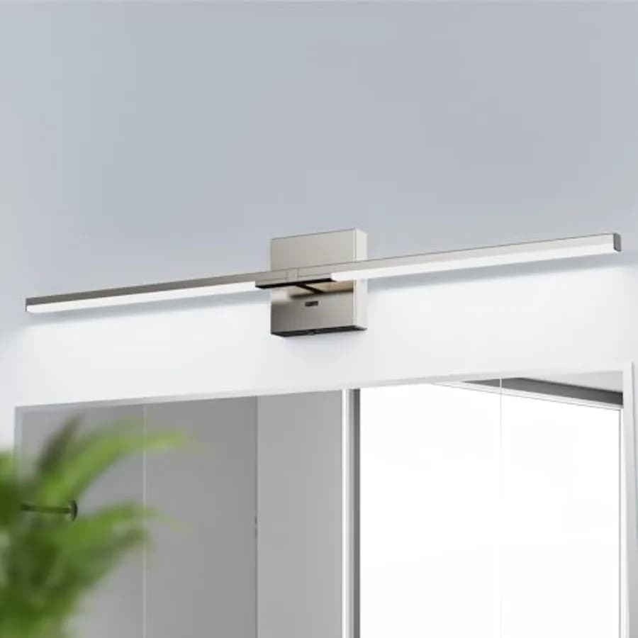 Lampada Moderna per Specchio da Bagno con Dimmer Integrato, 1450LM, Dimmerabile, 5CCT, Barra LED per Specchio e Armadietti del Bagno