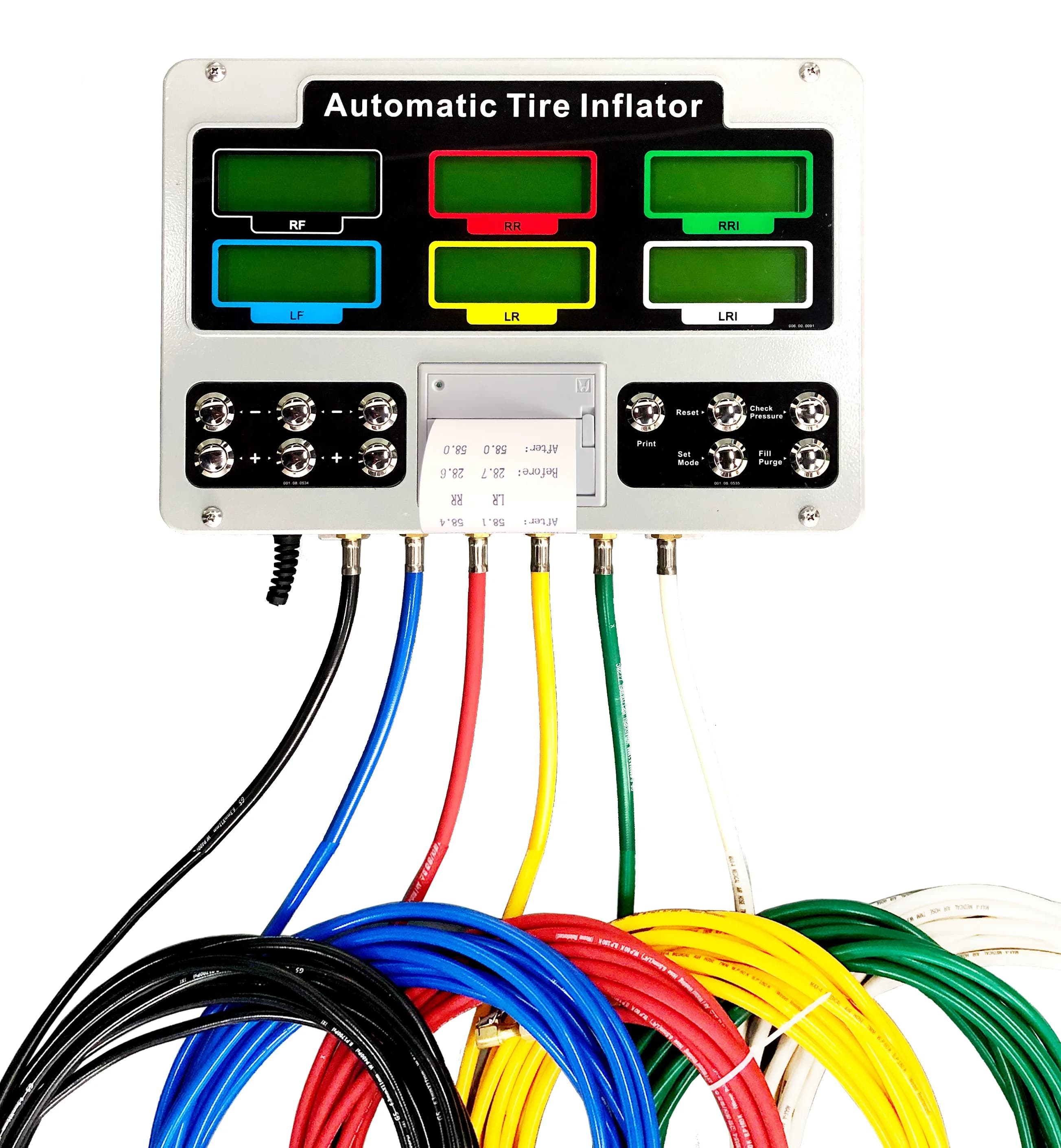 G5 Gonfiatore Digitale Elettrico Automatico per Pneumatici, Gonfiatore Automatico in Metallo da Parete per Camion con Manometro per 6 Pneumatici per Officina