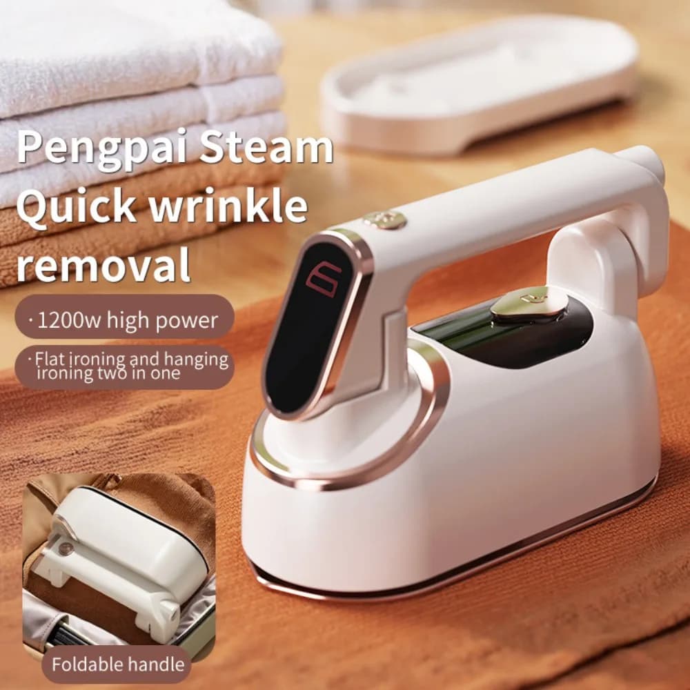 Stiratore a Vapore da Viaggio 1200W Portatile per Vestiti, Ferro da Stiro Elettrico Pieghevole per Uso a Secco e Umido, Piastra in Ceramica