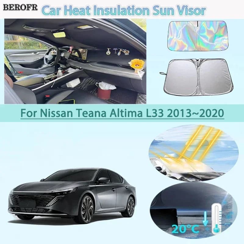 Car Front Windshield Sunshade Heat Insulation Sun Visor Summer Cooling Auto Accessories For Nissan Teana Altima L33 2013~2020