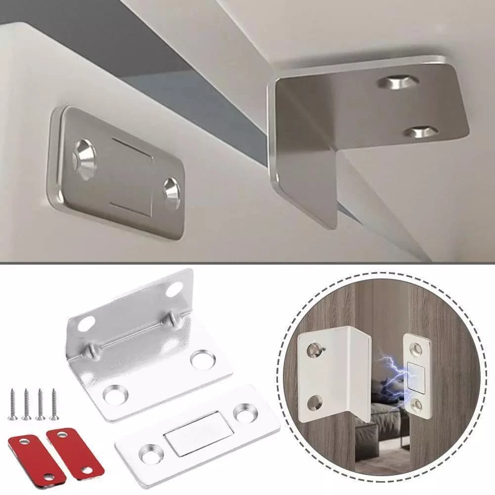 Fermaporta Magnetico a L Senza Foratura, Ultra Sottile e Invisibile, Anti-Collisione per Miglioramenti Domestici