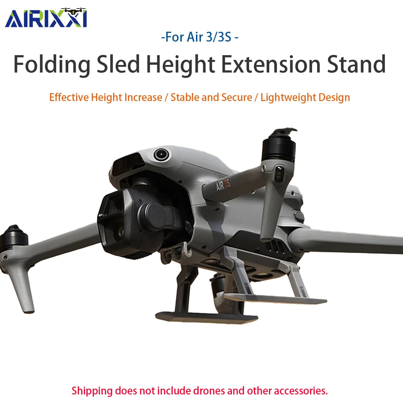 AIRIXXI Foldable Landing Cart for DJI Mavic Air 3/3S Slip Tripod ABS drone accessory + PC Light and stable support